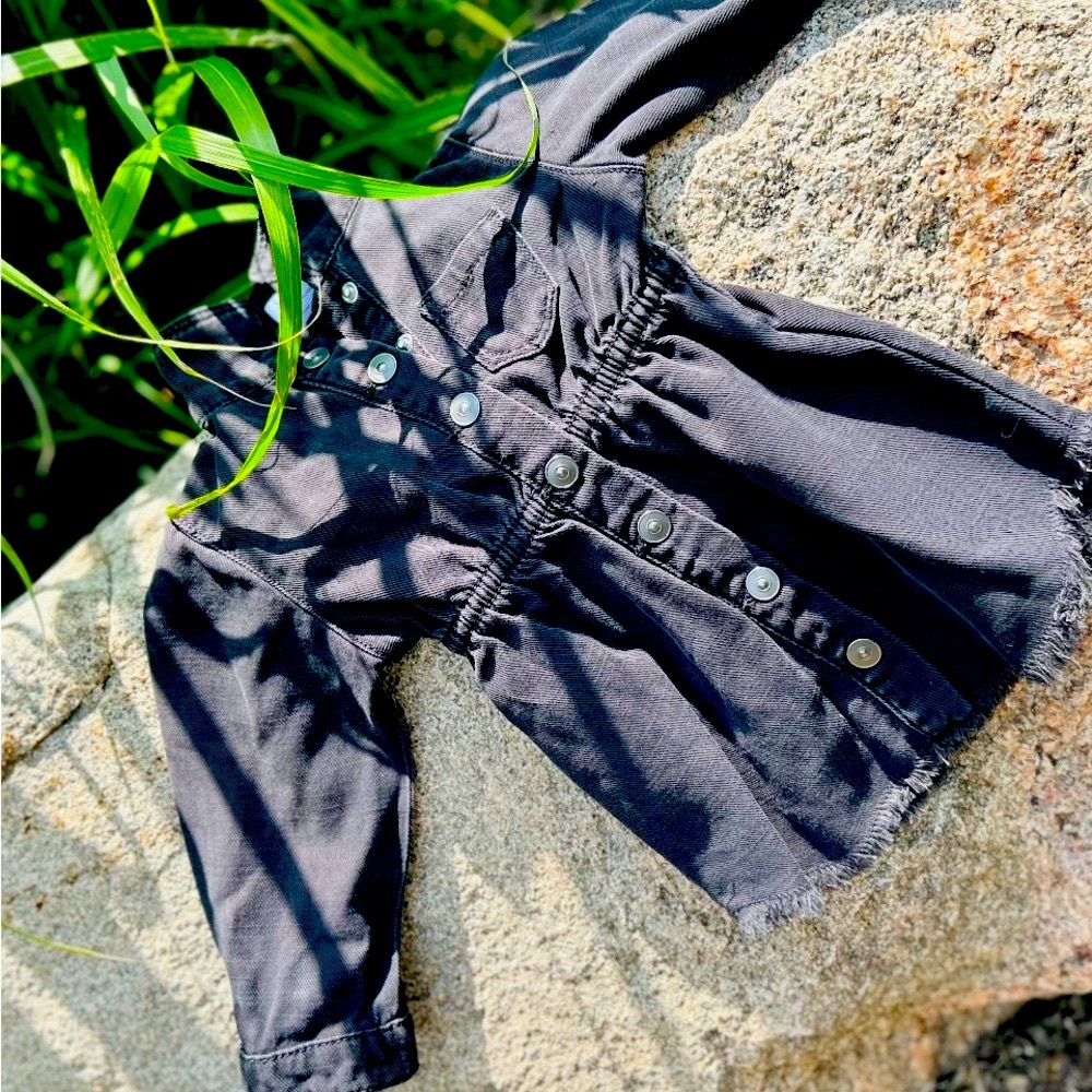 Stylish Black Button Down Kids Shirt